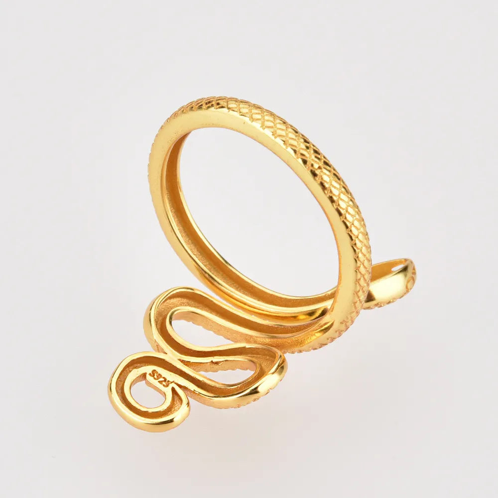 Sterling Silver Snake Shape Ring - alternate ring view