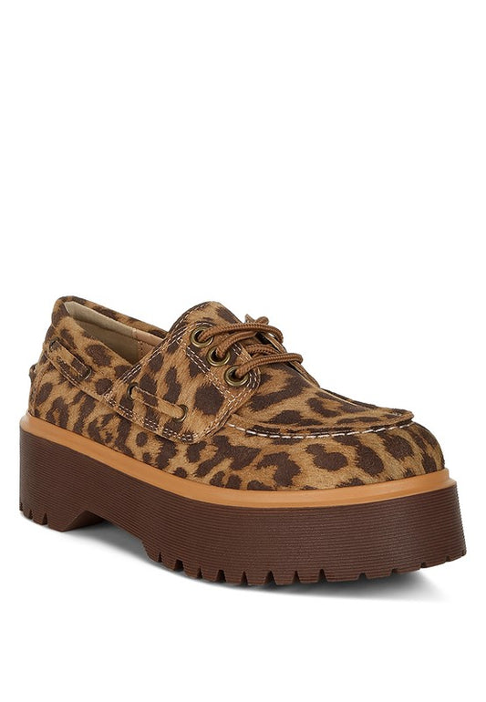Animal Print Suede Loafers
