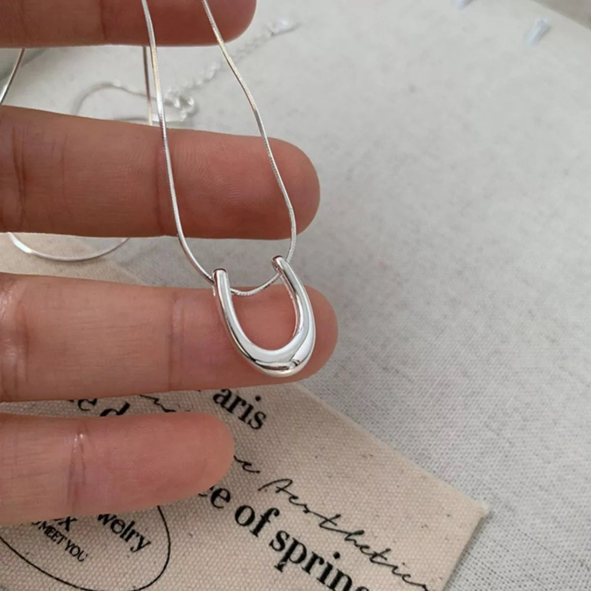 Sterling Silver Pendant Necklace - alternate necklace view