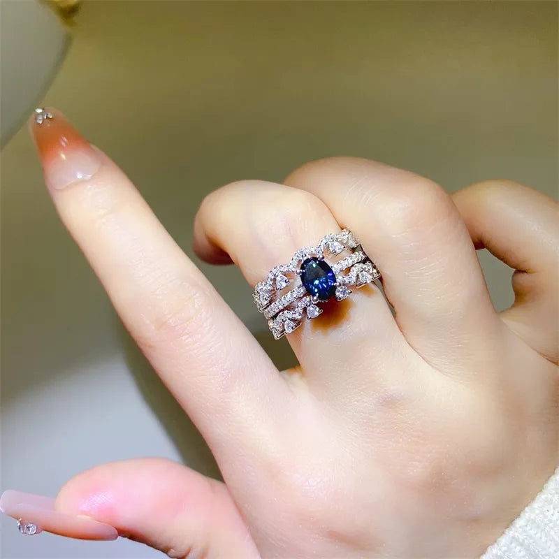 1 Carat Moissanite Sterling Silver Ring in Silver - women's ring