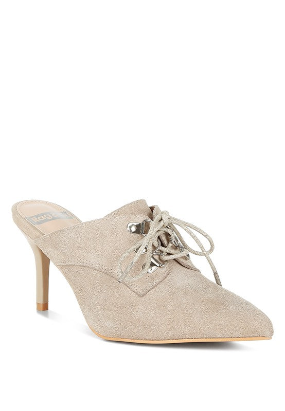 Suede Stiletto Mules