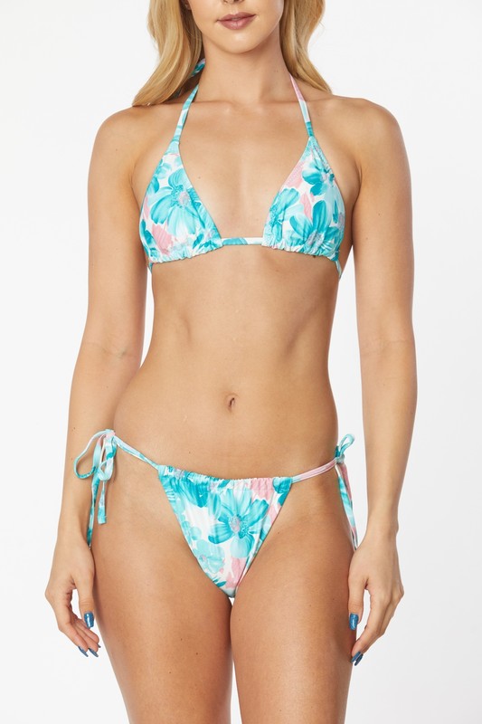 Tropical-Print Bikini Set