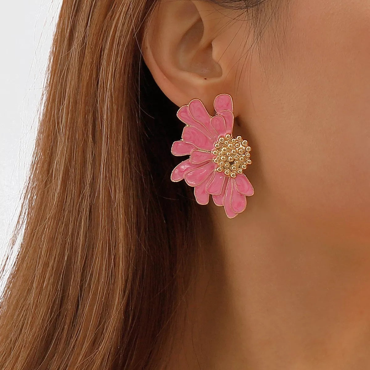 Flower Stud Earrings - alternate earring view