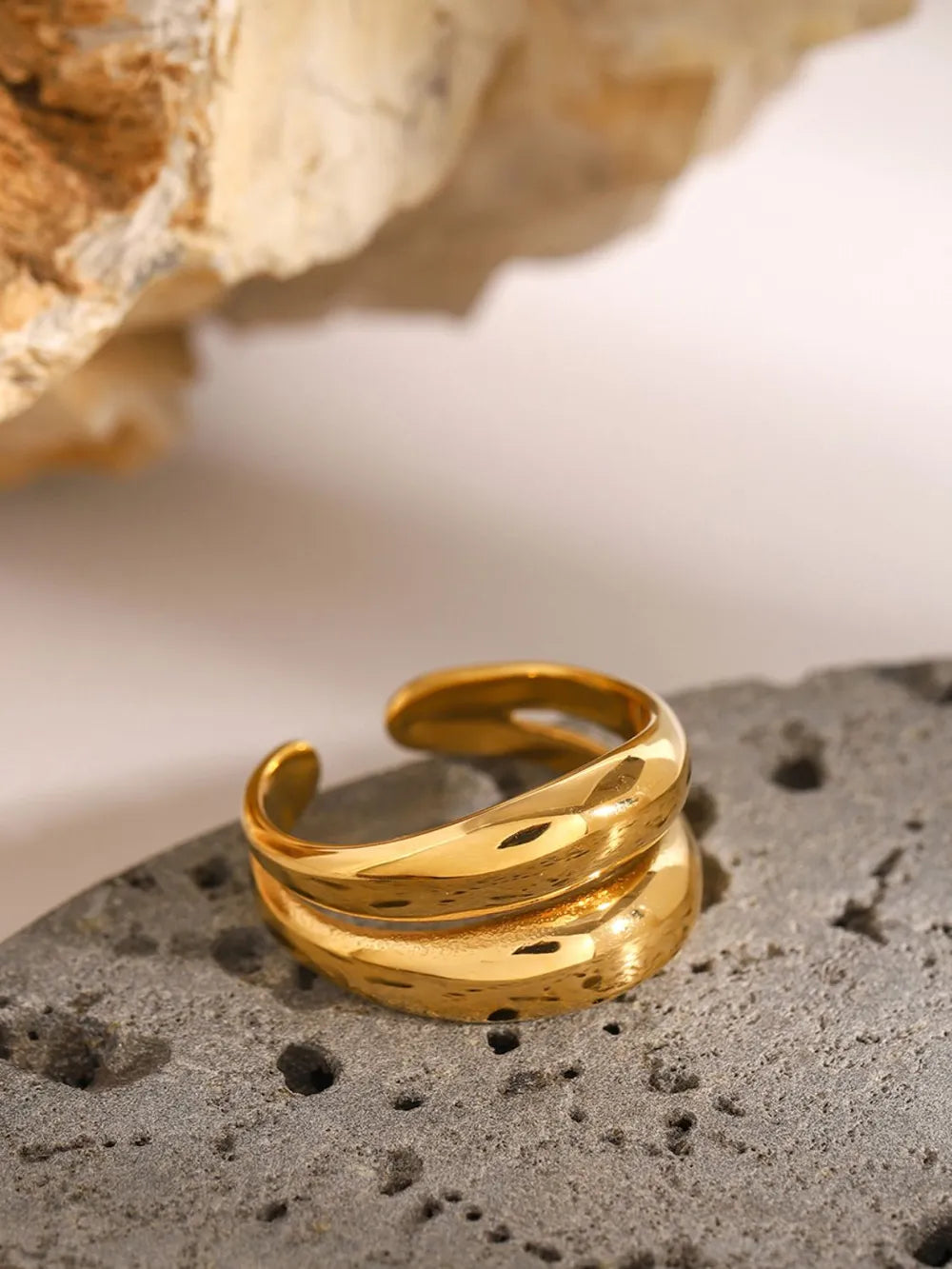 Stainless Steel Double-Layered Ring - alternate ring view
