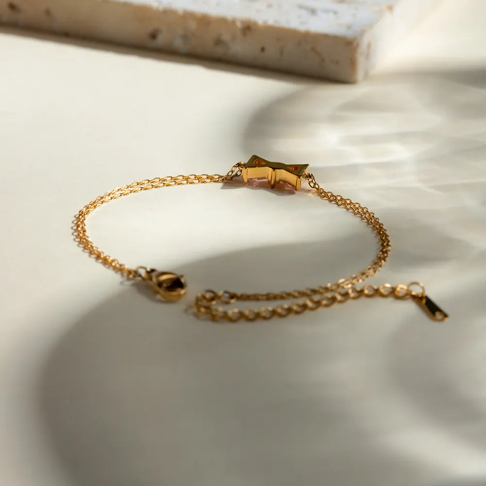 Stainless Steel Zircon Bow Bracelet - alternate jewelry view