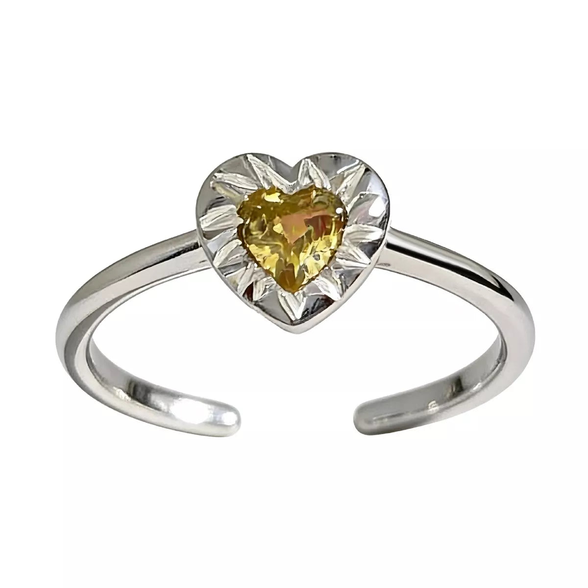 Heart-Shaped Open Ring - alternate ring view