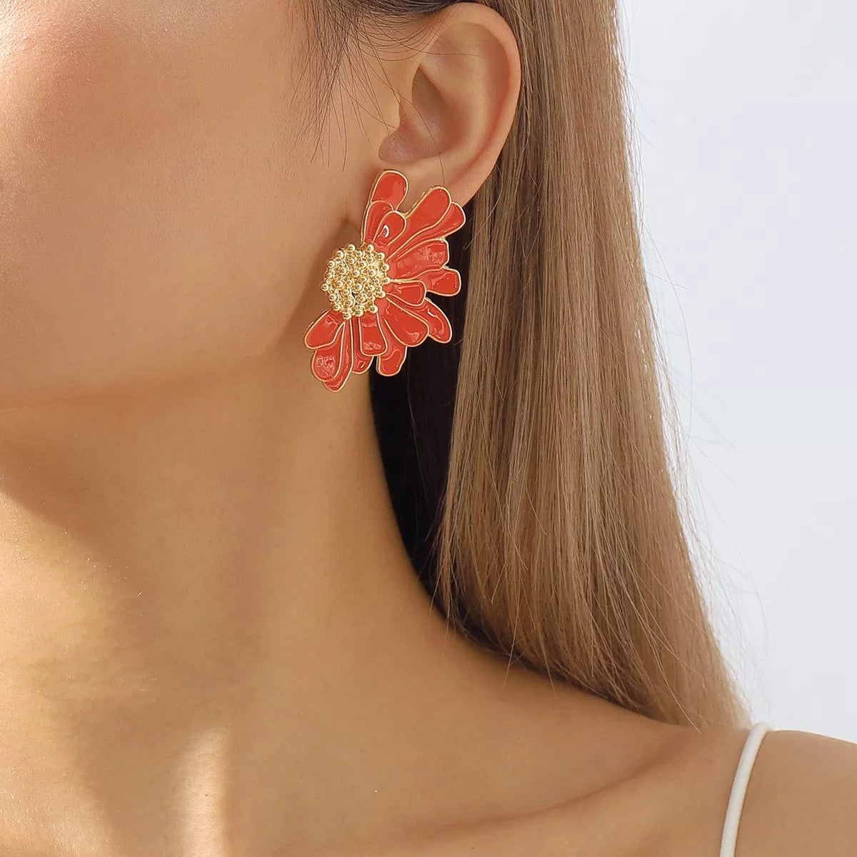 Flower Stud Earrings - alternate earring view