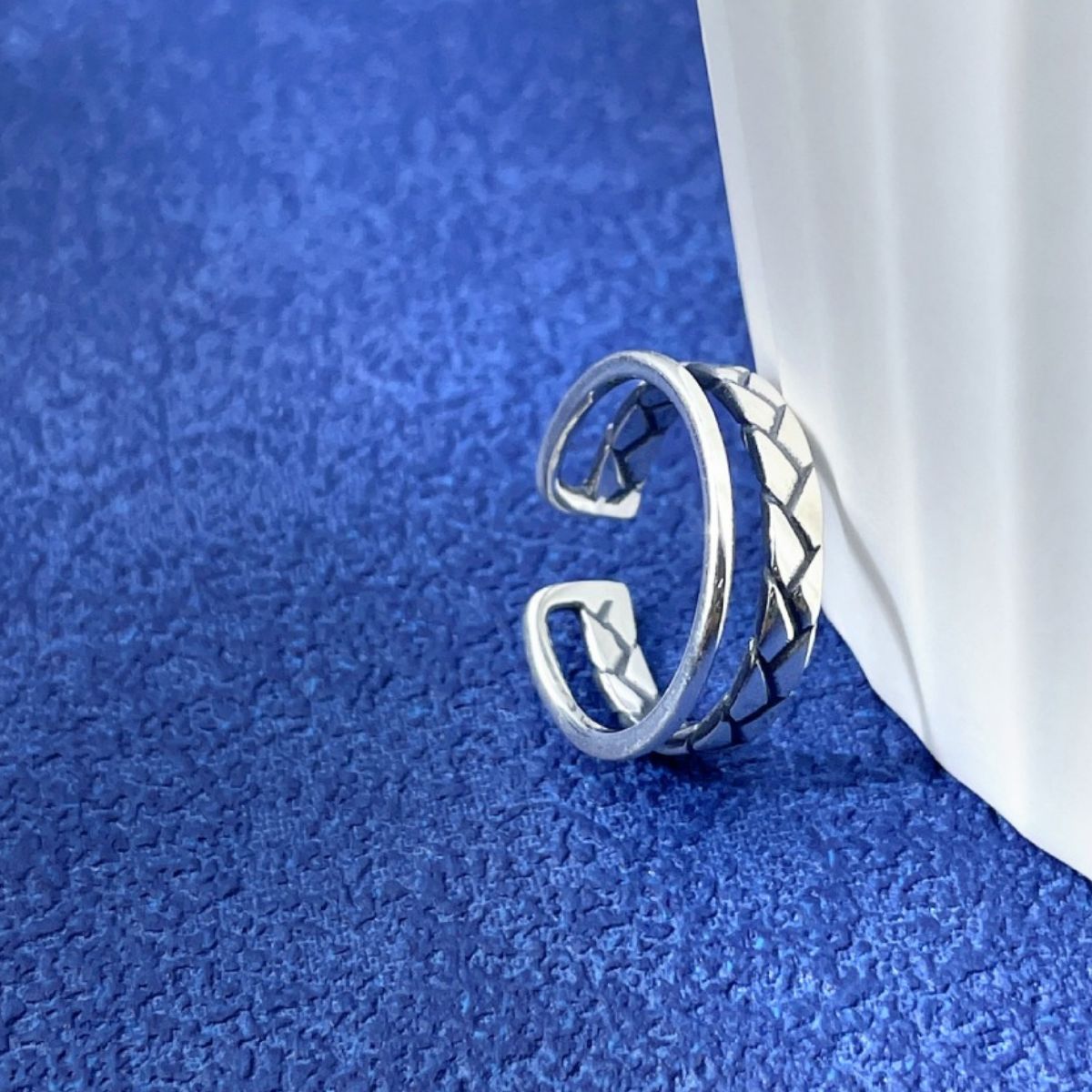 Sterling Silver Open Cuff Ring - alternate ring view