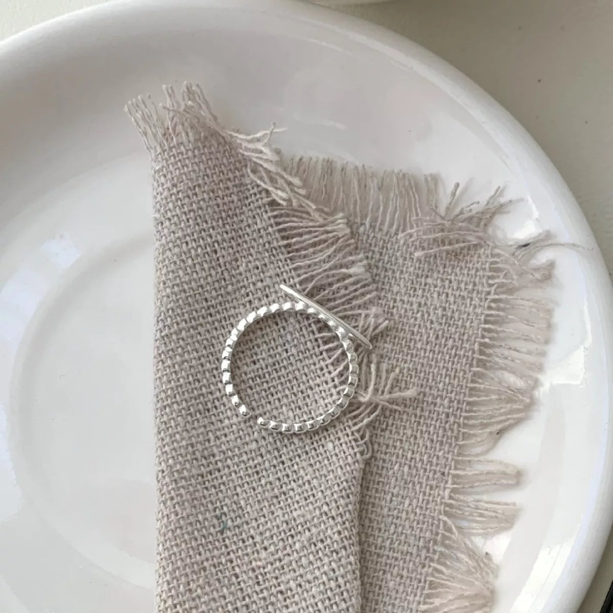 Sterling Silver Geometric Ring - alternate ring view