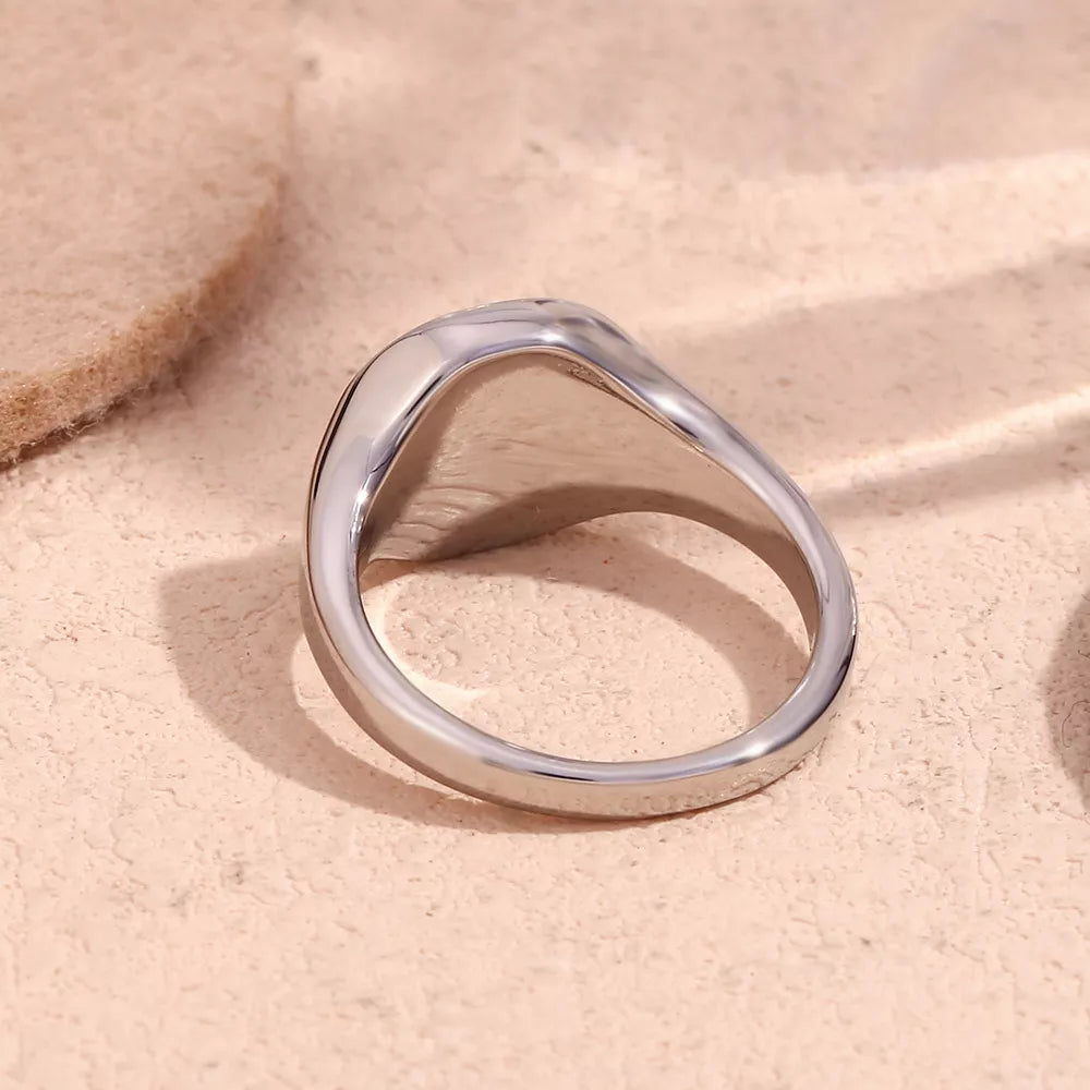 Minimalist North Star Signet Ring - alternate ring view