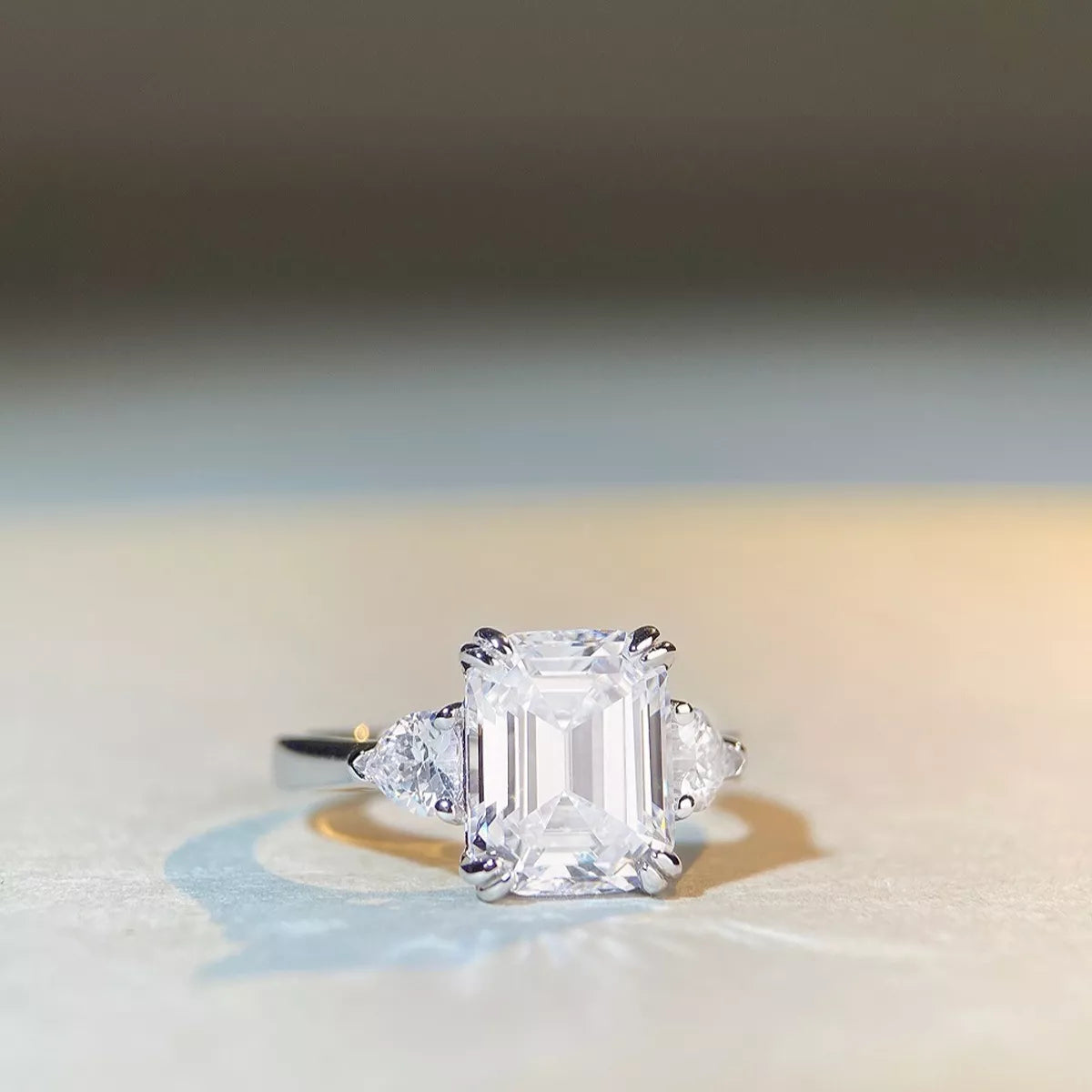 Sterling Silver Zircon Geometric Ring in Silver - women's ring