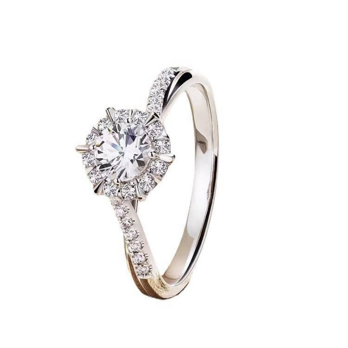 1 Carat Moissanite Sterling Silver Ring - alternate ring view
