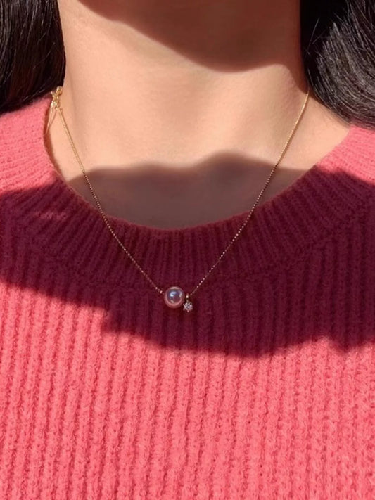 Sterling Silver Pearl Necklace in Gold - women's necklace