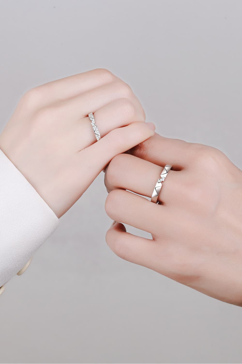 Moissanite Minimalist Rhodium-Plated Ring in Men - women's ring