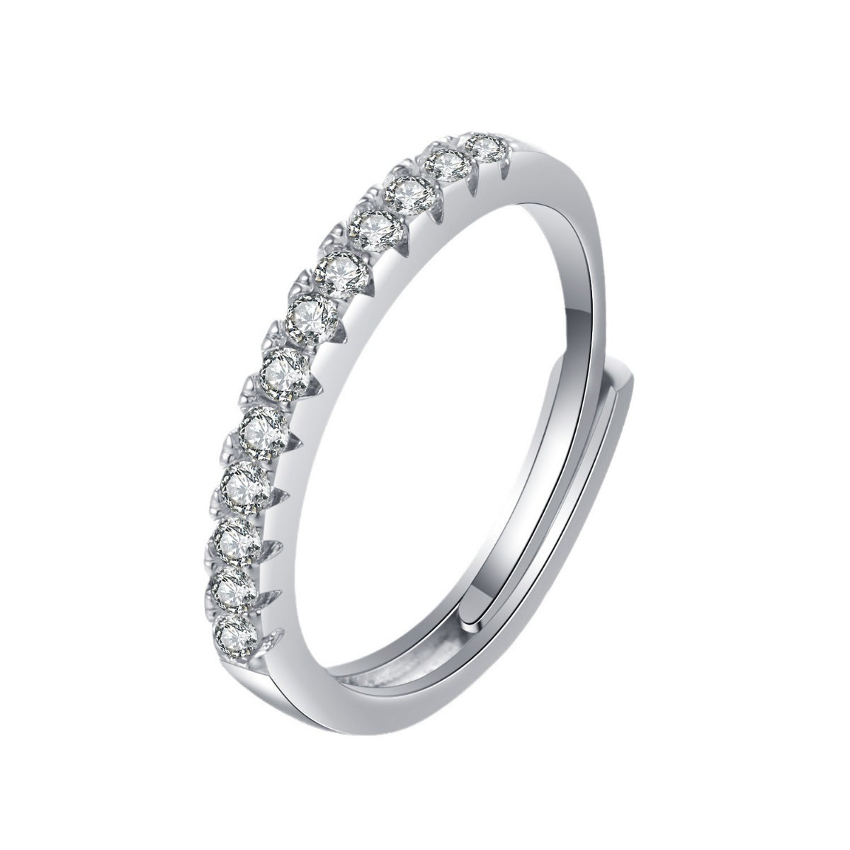 Sterling Silver Moissanite Ring - alternate ring view