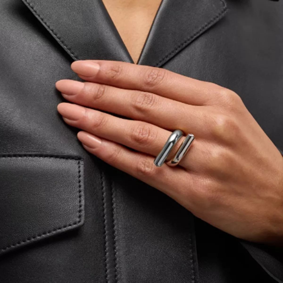 Stainless Steel Bypass Ring - alternate ring view