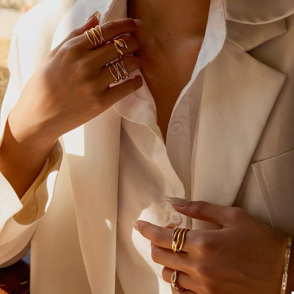 Two-Tone Open Ring - alternate ring view