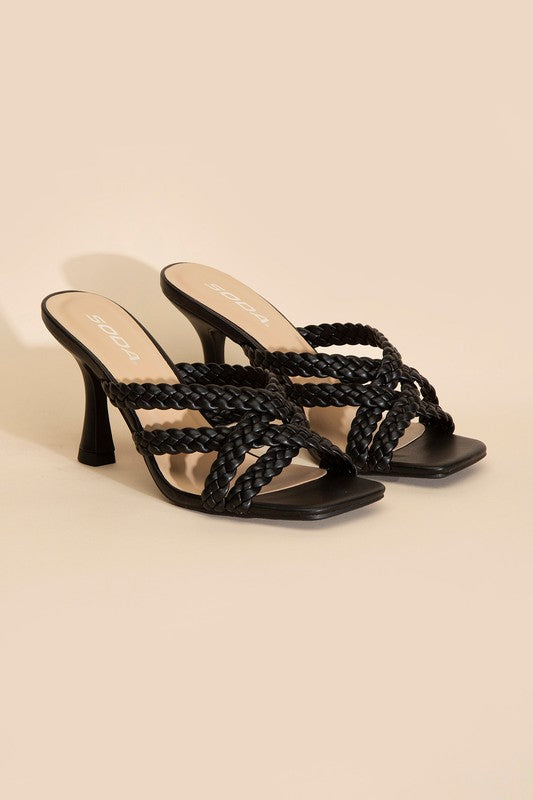 Strappy Braided Heel Sandals