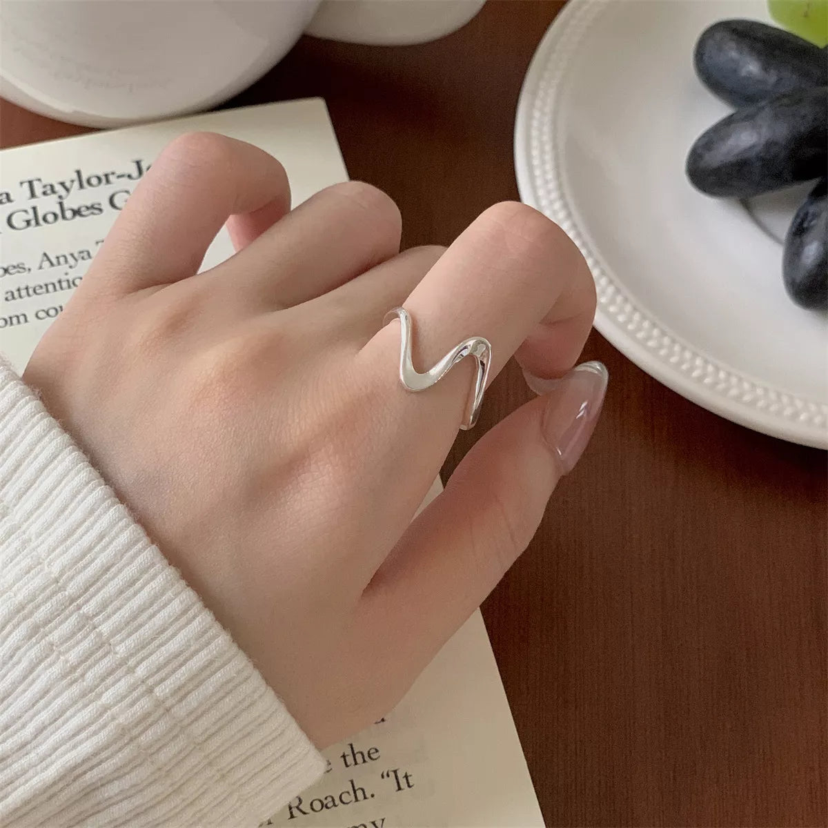 Sterling Silver Irregular Ring - alternate ring view