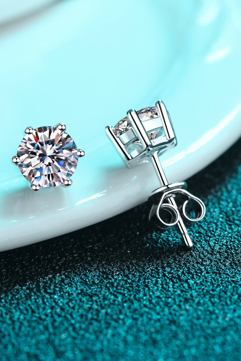 Adored Moissanite Stud Earrings - alternate earring view