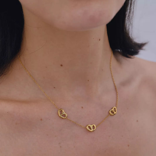 18K Gold-Plated Pig Nose Necklace in Gold - women's necklace