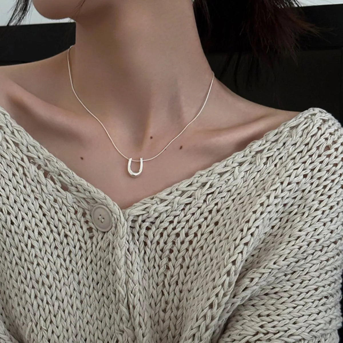 Sterling Silver Pendant Necklace - alternate necklace view