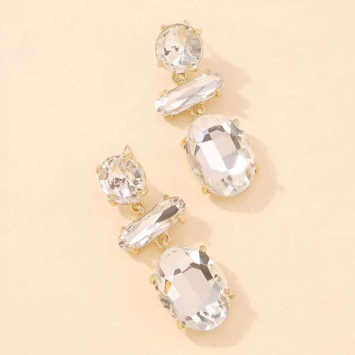 Alloy Geometric Dangle Earrings - alternate earring view