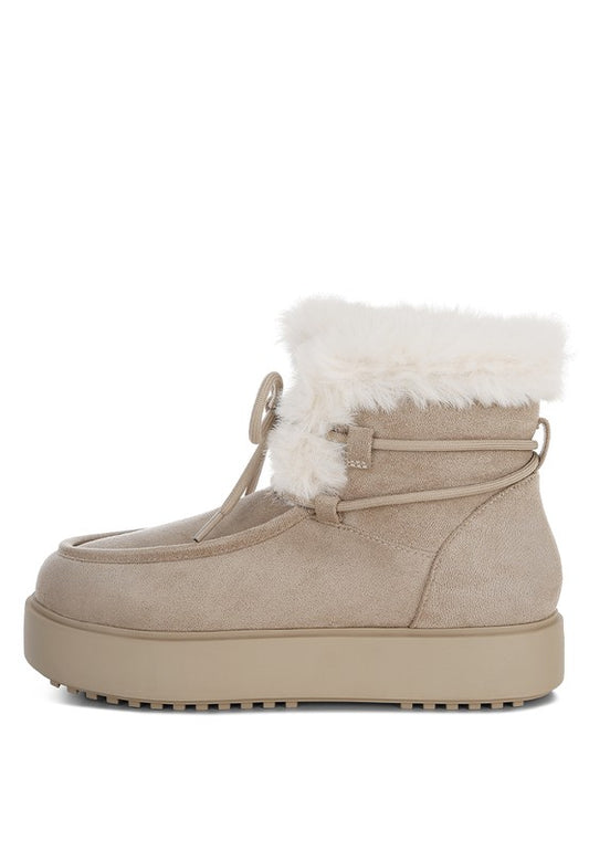 Faux Fur Flatform Boots