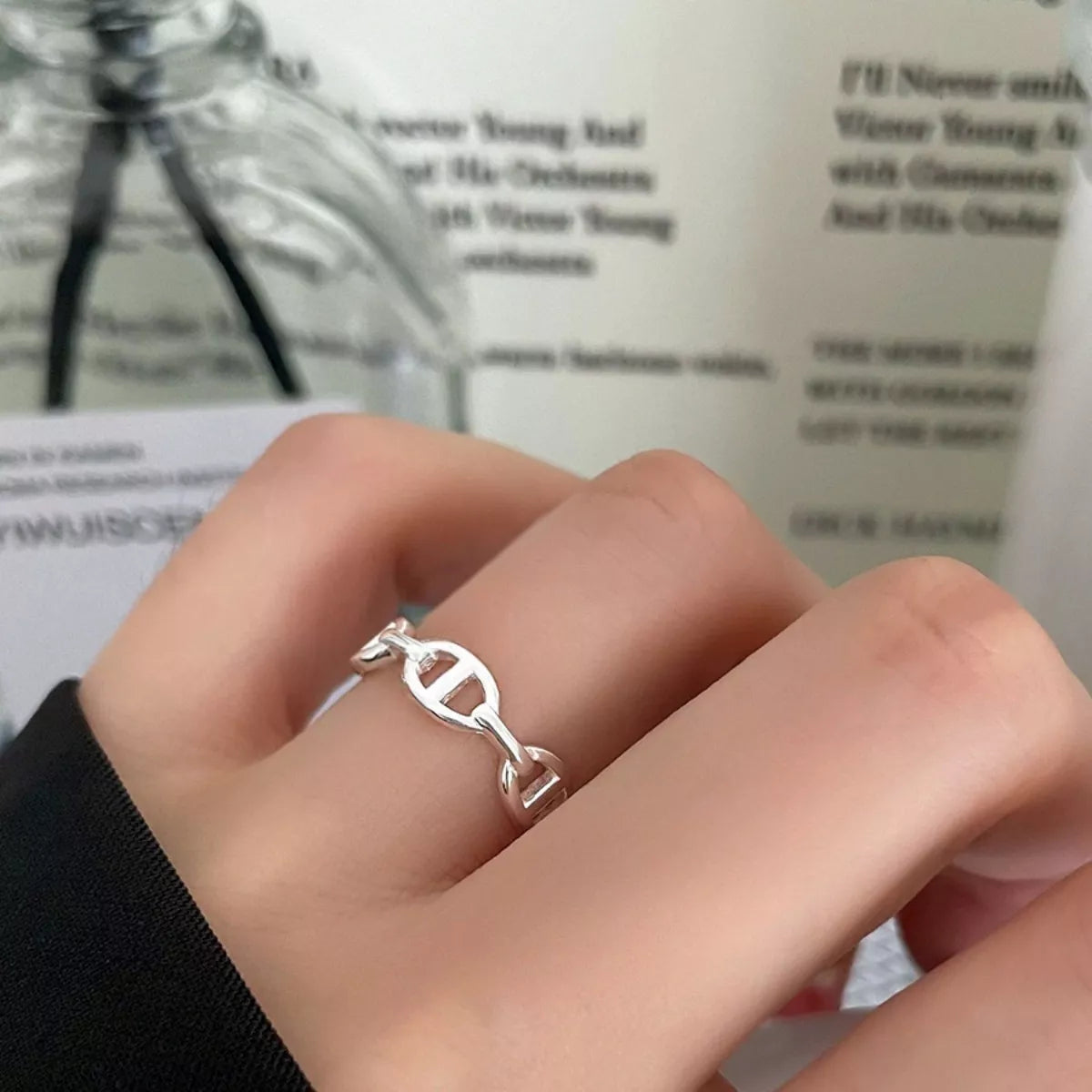 Sterling Silver Geometric Ring in Silver - women's ring