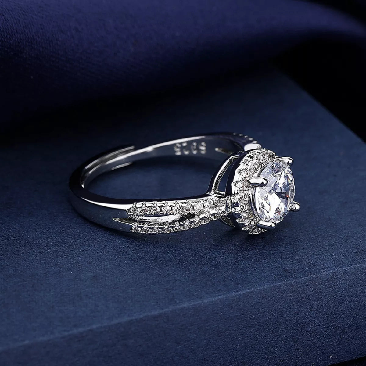 1 Carat Sterling Silver Moissanite Ring - alternate ring view