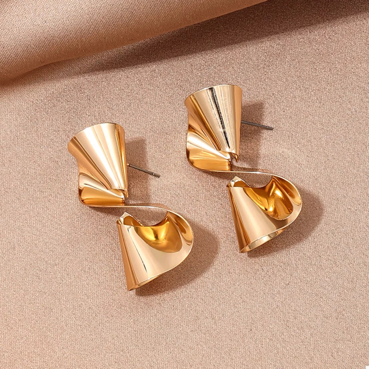 18K Gold-Plated Twist Earrings - alternate earring view