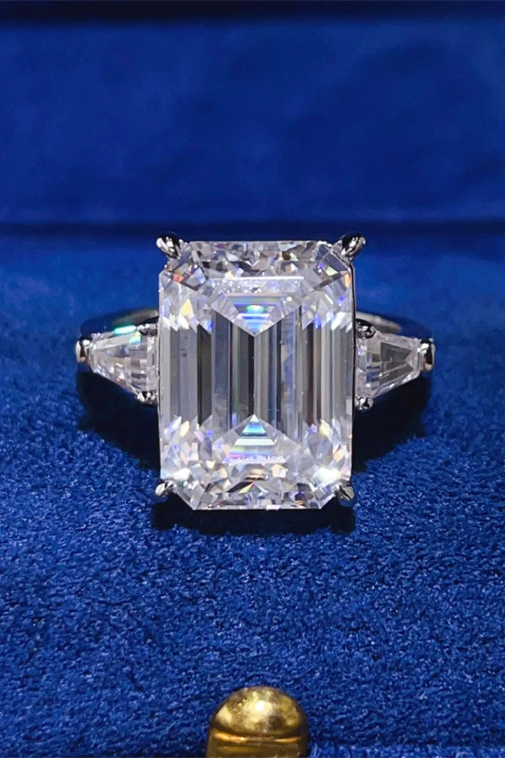 10 Carat Moissanite Sterling Silver Ring in Silver - women's ring