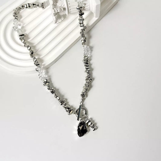 Chunky Gemstone Pendant Necklace - alternate necklace view