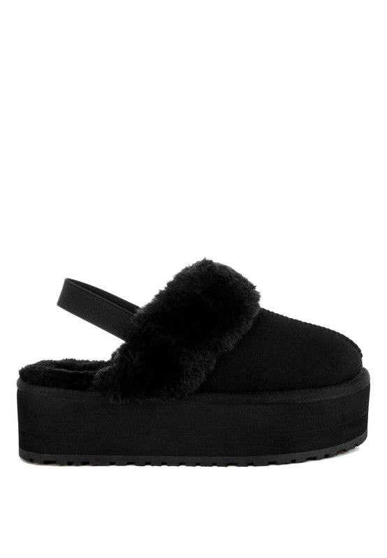 Faux Fur Platform Slingback