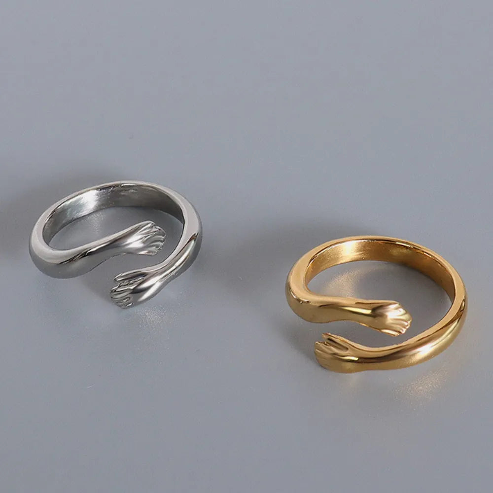 Titanium Steel Hug Bypass Ring - alternate ring view