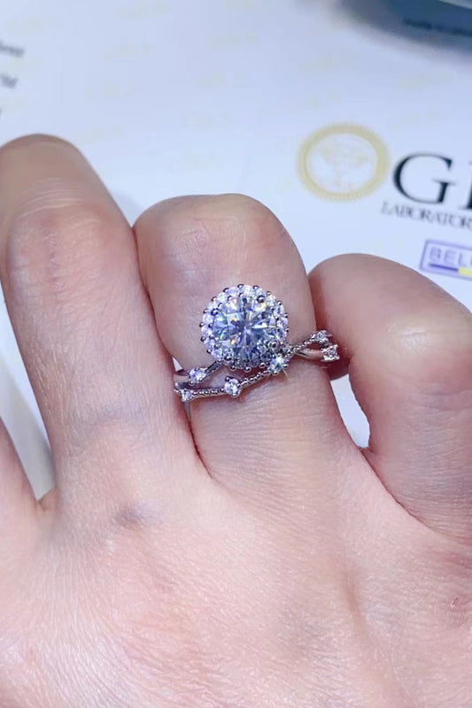 1 Carat Moissanite Platinum-Plated Ring in White - women's ring