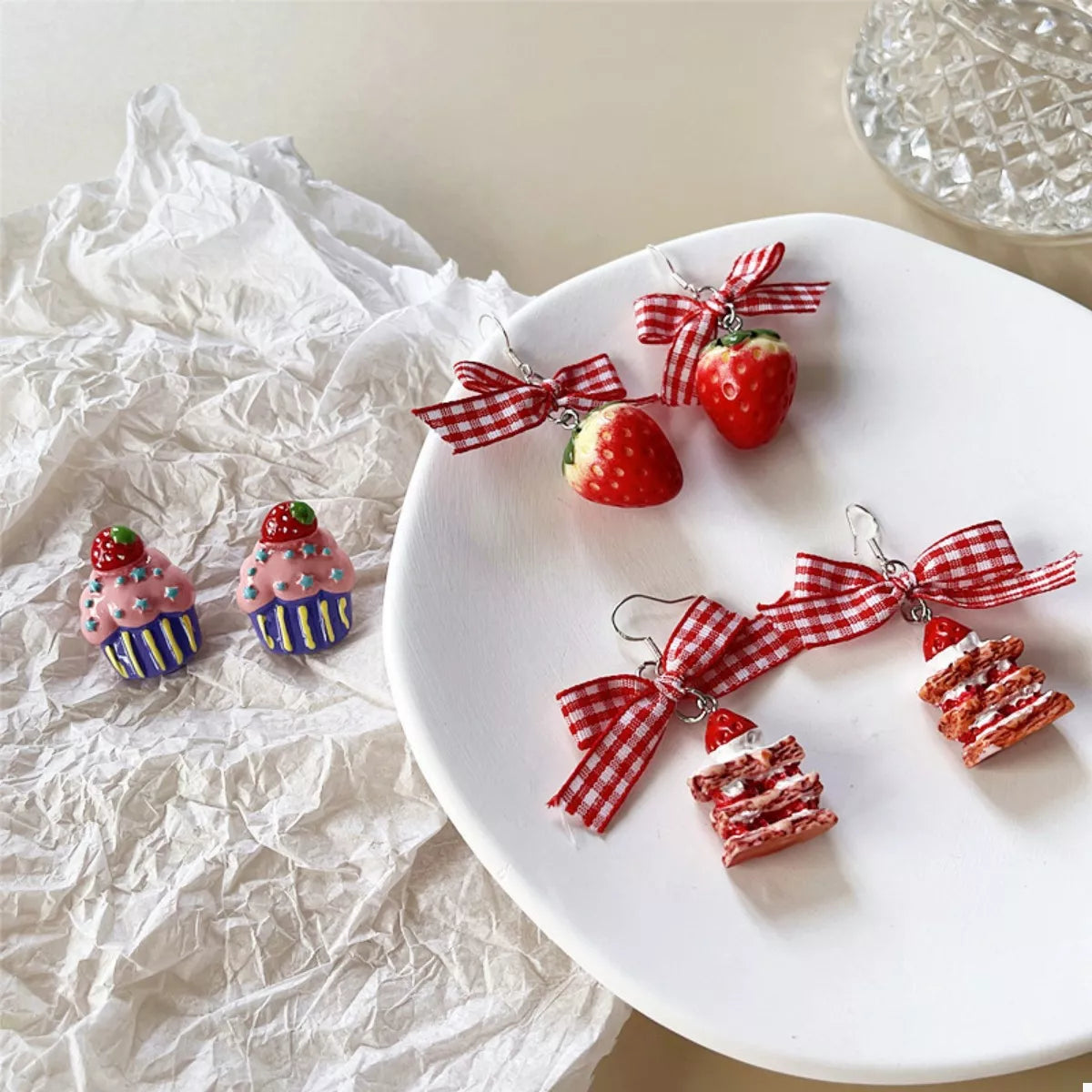 Strawberry Dangle Earrings in Style A - women's dangle earrings
