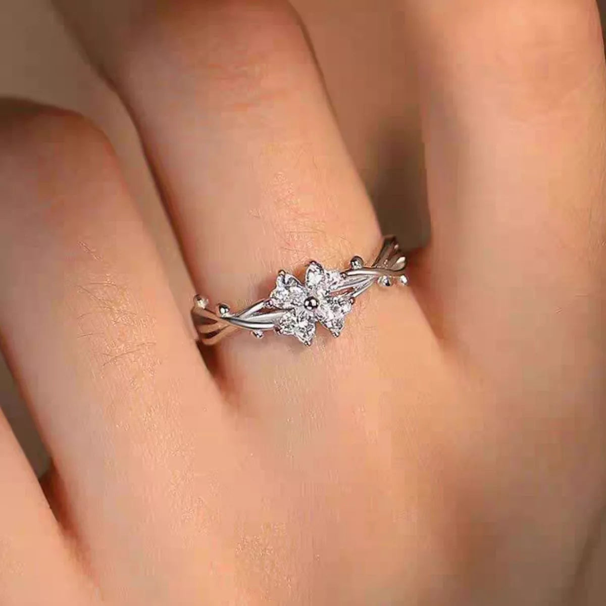 Zircon Sterling Silver Ring in Silver - women's ring