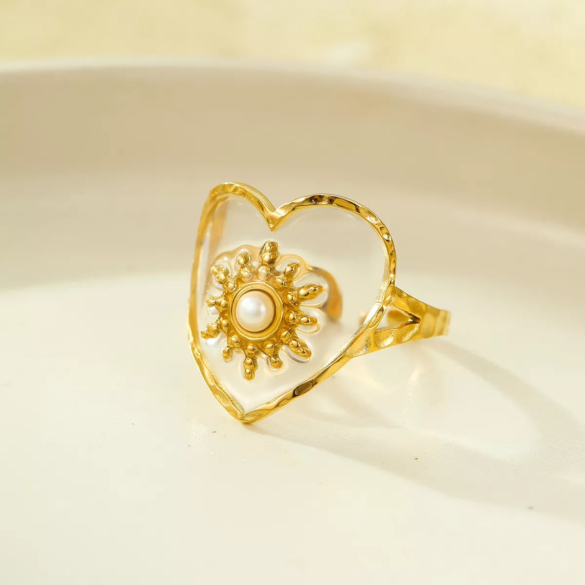 18K Gold-Plated Adjustable Open Ring in Style D - women's open ring