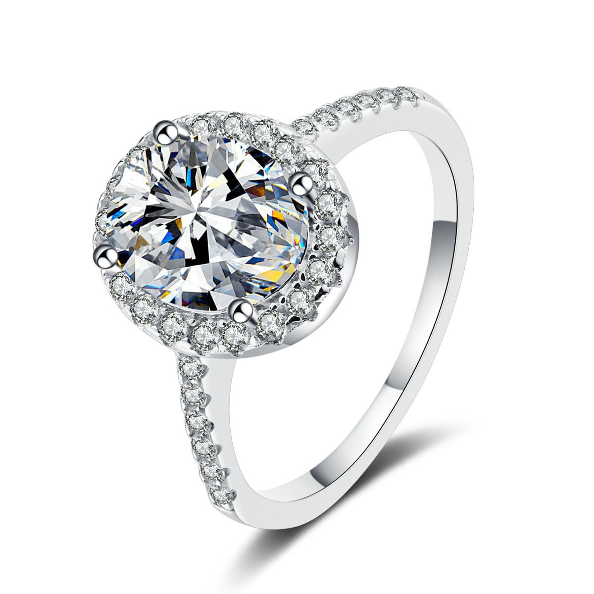 1 Carat Moissanite Sterling Silver Ring - alternate ring view