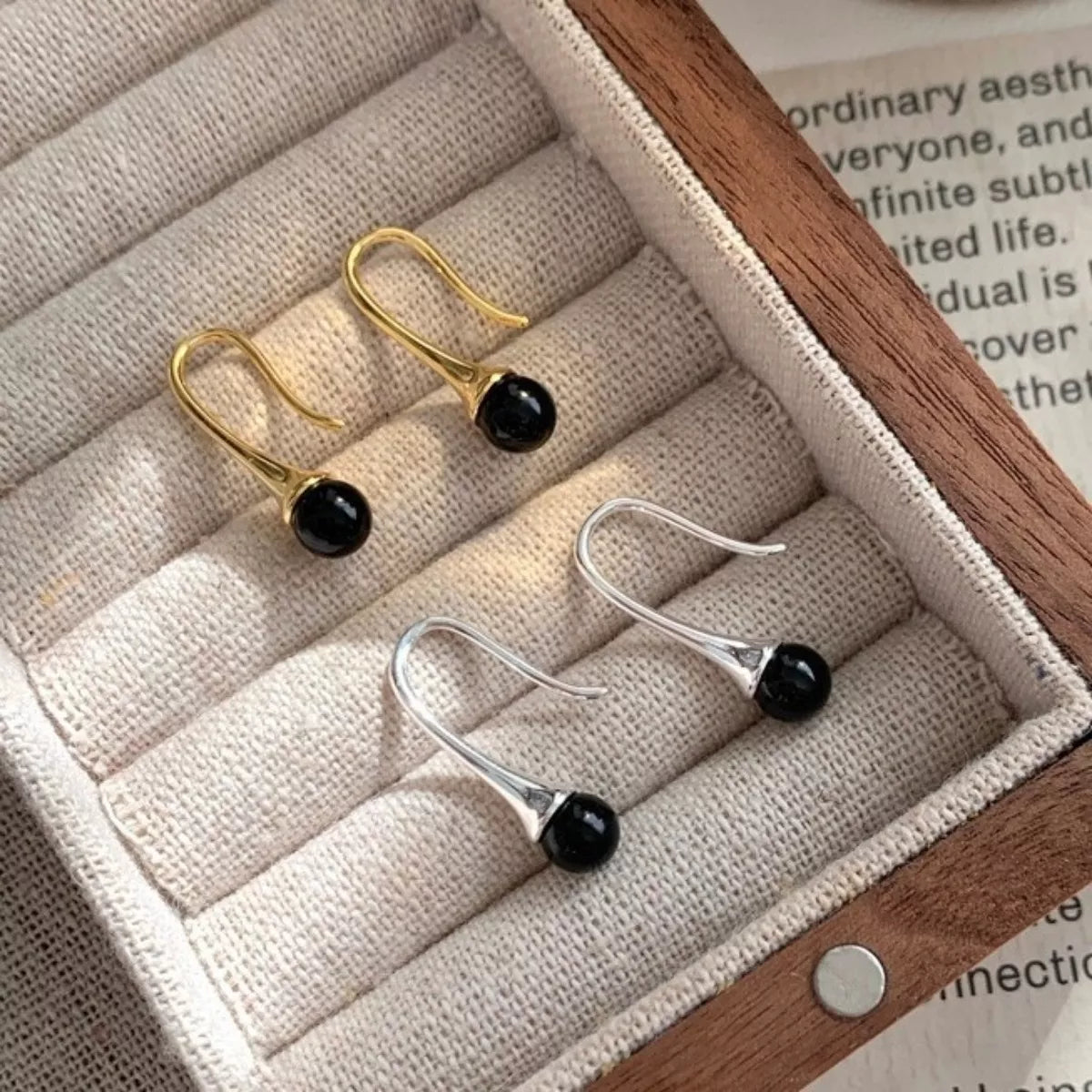 Teardrop Hook Earrings in Gold - women's drop earrings