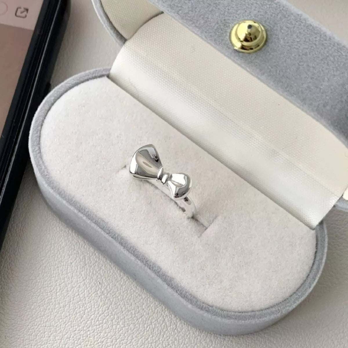 Sterling Silver Bow Ring - alternate ring view