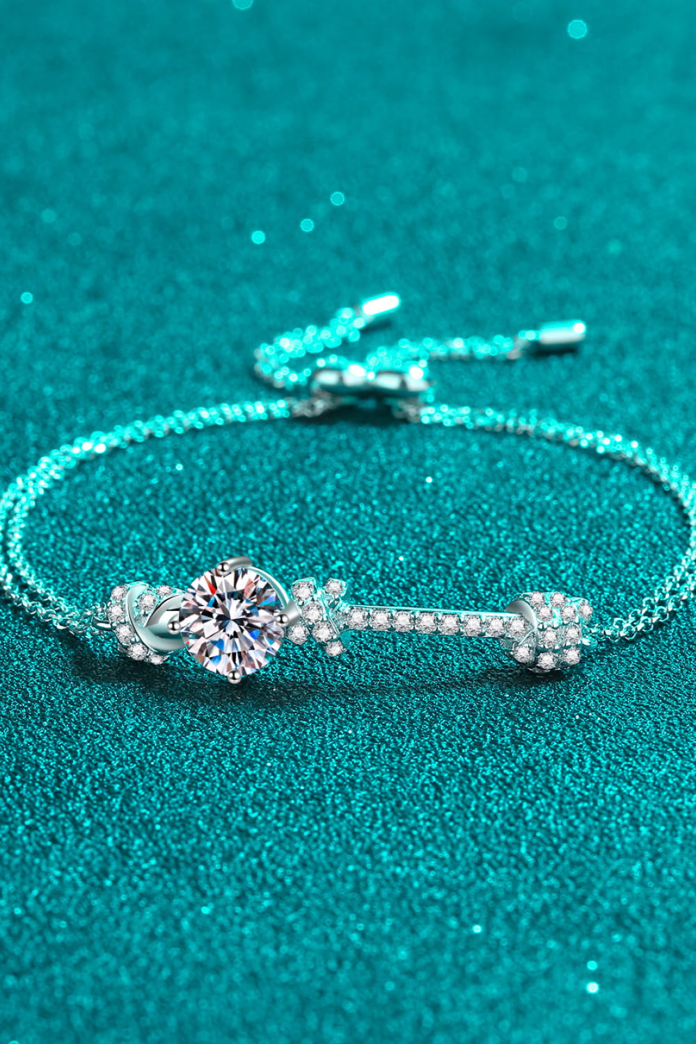 2 Carat Moissanite Sterling Silver Bracelet - alternate jewelry view