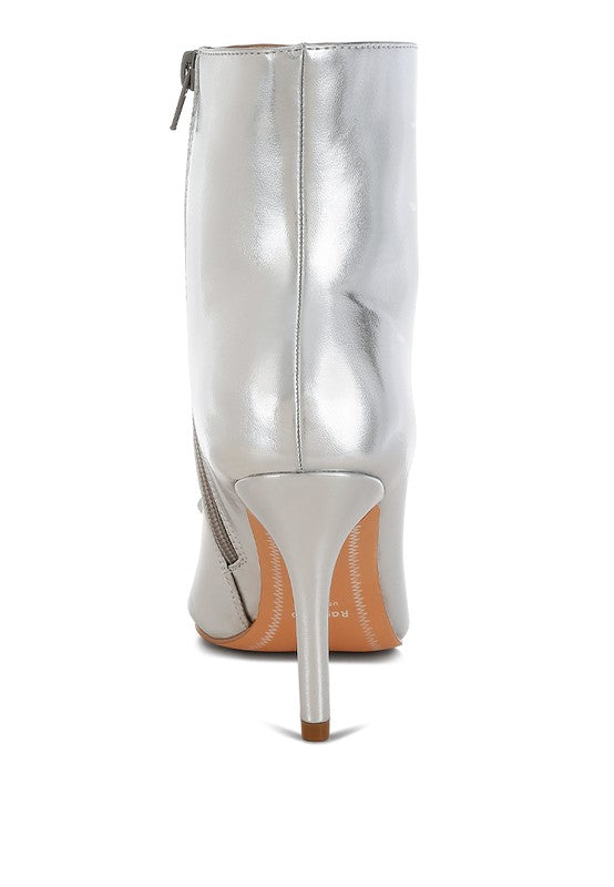 Silver Metallic Ankle Boots