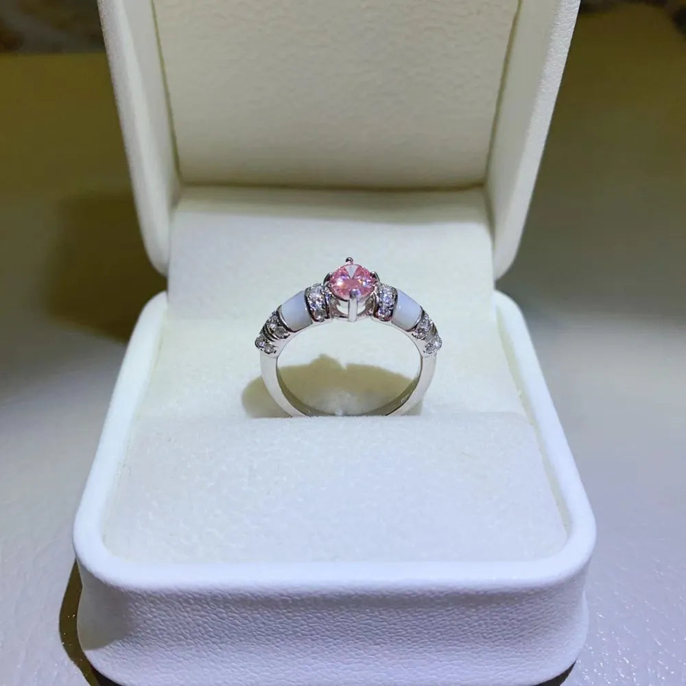 1 Carat Moissanite Sterling Silver Ring in Silver - women's ring