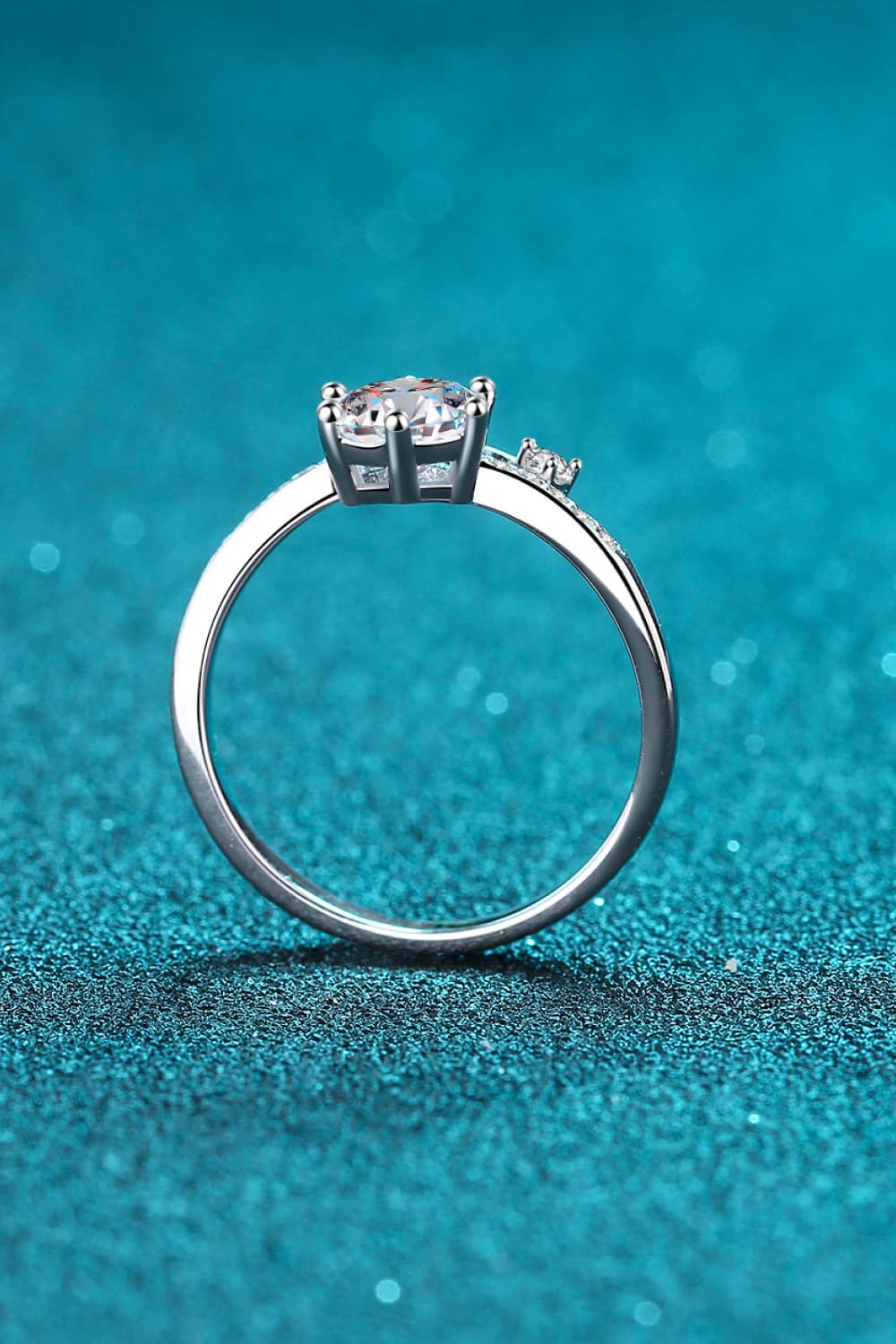 1 Carat Moissanite Sterling Silver Bypass Ring in Silver - women's ring