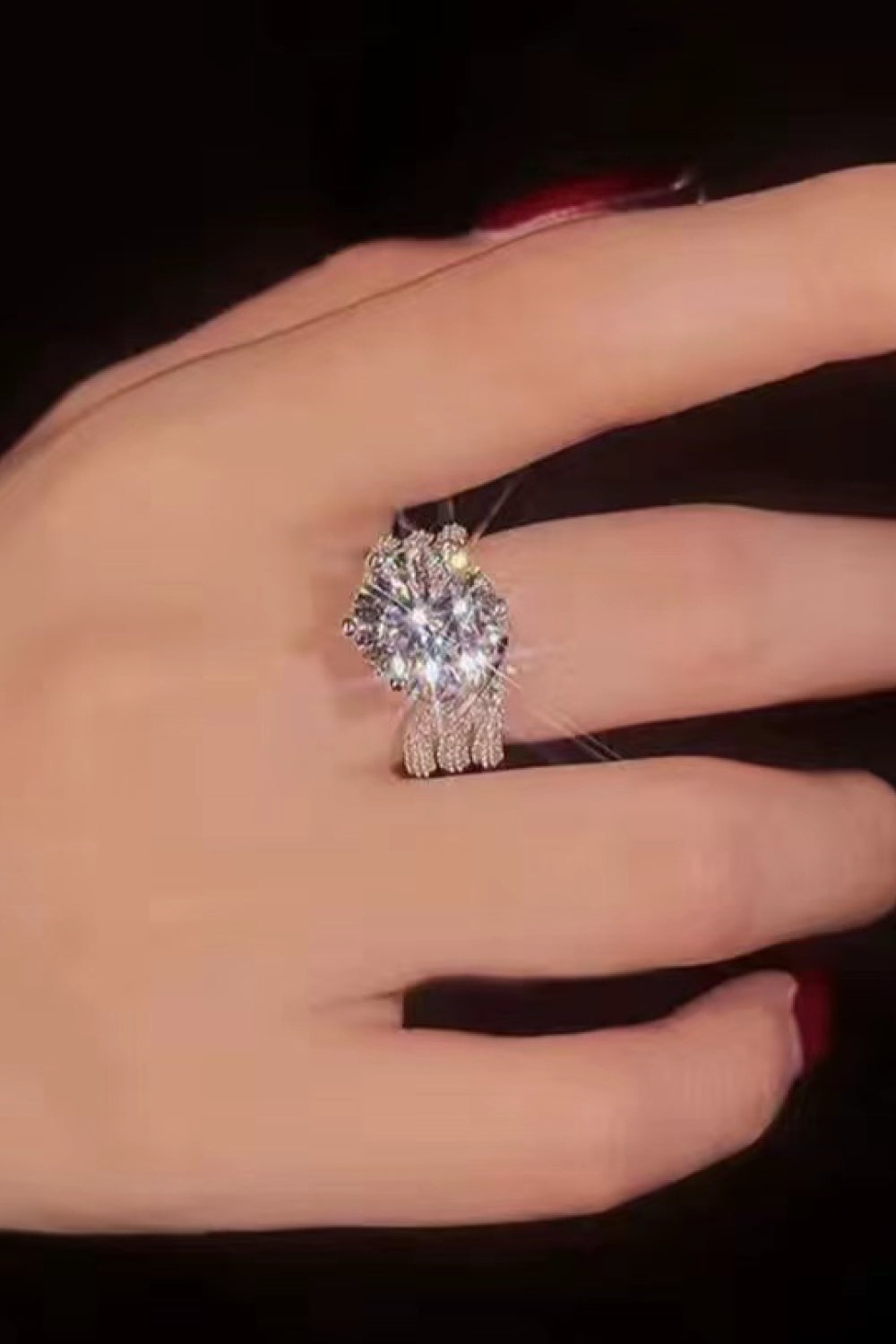Adored 3 Carat Moissanite Three-Layer Ring in Silver - women's ring