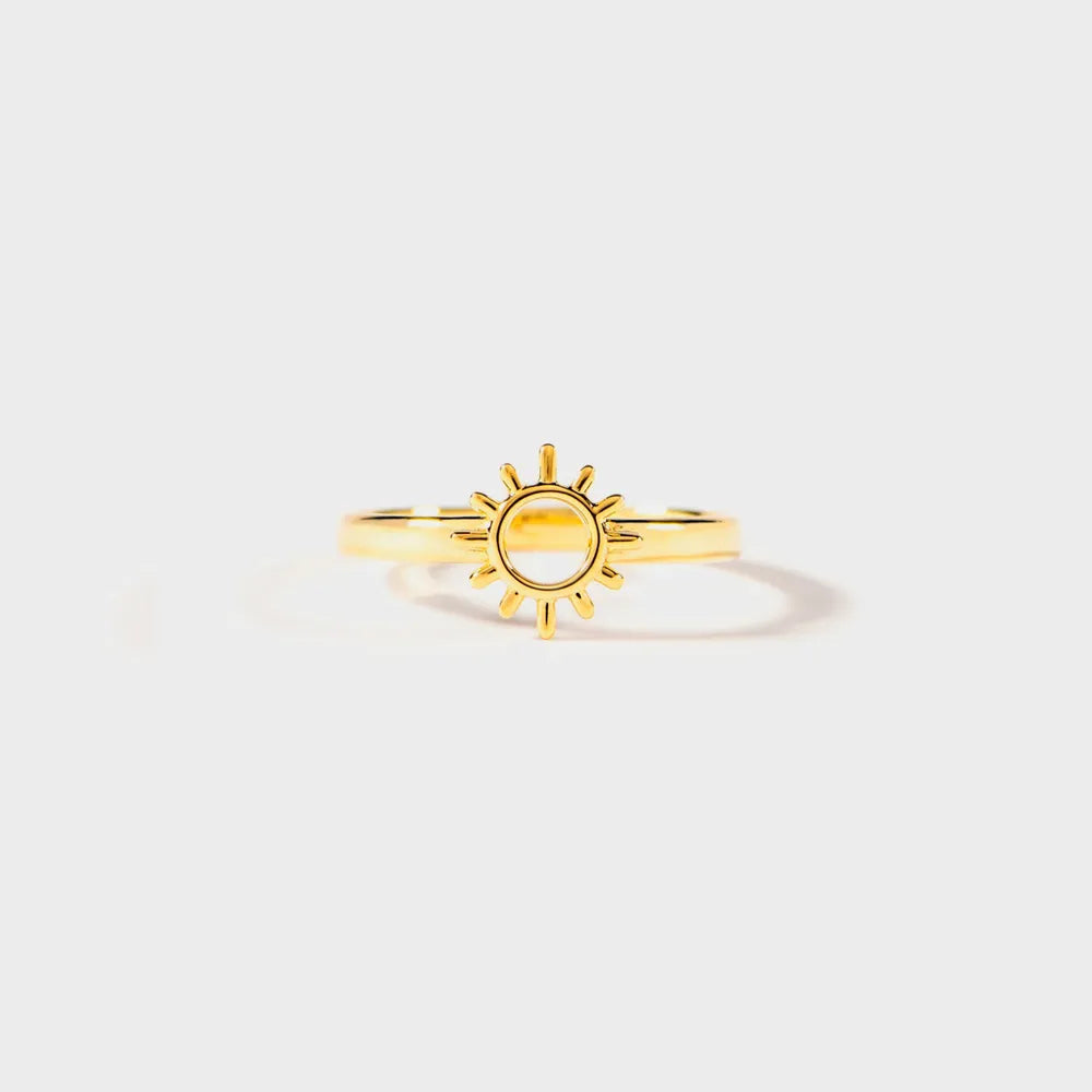 Sun Shape 18K Gold-Plated Ring in Gold - women's ring