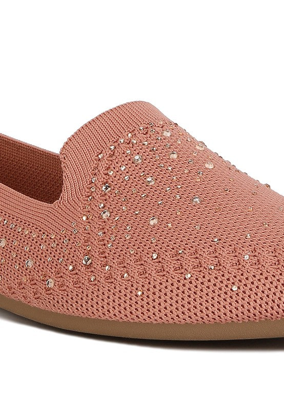 Canvas Rhinestone Loafers