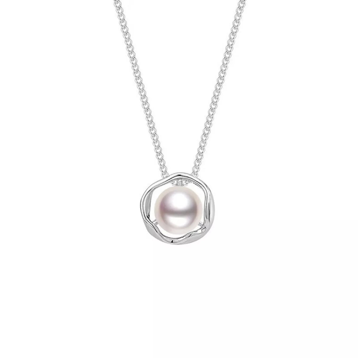 Sterling Silver Pearl Pendant Necklace - alternate necklace view